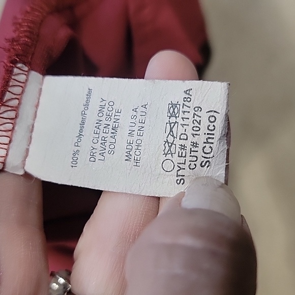 Kaitlyn Size S Burgundy Sleeveless Elastic Waist Deep V-Neck Dress - Picture 16 of 16